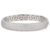 Epiphany 6.05ct Platinum Clad Diamonique EternalBrillian Pave' Bangle, 8"